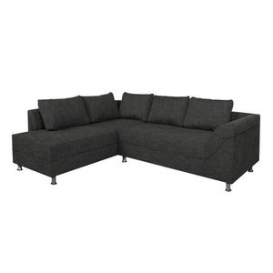 P & B ROHOVÁ SEDAČKA, textil, kompozitné drevo, čierna vyobraziť