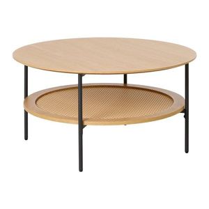 Okrúhly konferenčný stolík v dekore duba v prírodnej farbe ø 80 cm Pensacola – Unique Furniture vyobraziť