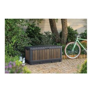 Čierny/v prírodnej farbe plastový záhradný úložný box Deco Kentwood Walnut – Keter vyobraziť