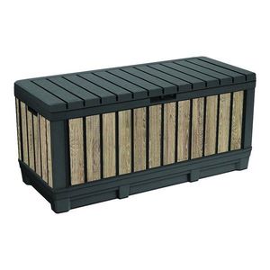 Čierny/v svetlo prírodnej farbe plastový záhradný úložný box Deco Kentwood Ashwood – Keter vyobraziť