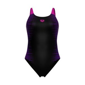 Dámske plavky arena Feel Side Placement U Back Bustier, black-multi-very fuchsia vyobraziť