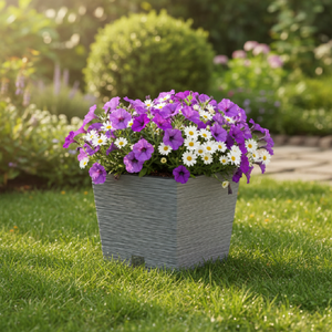 ProsperPlast Kvetináč FURU SQUARE LOW | betón 24 cm vyobraziť