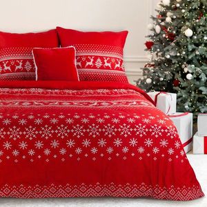 ArtFir Vianočné obliečky na dvojlôžko NOEL 02 | červená 160 x 200 cm vyobraziť