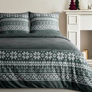 ArtFir Vianočné obliečky na jednolôžko JEREMY | zelená/biela 140 x 200 cm vyobraziť