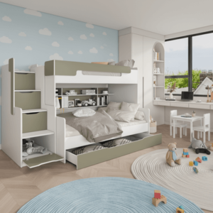 ArtBed Detská poschodová posteľ s roštom HARRY | eukalyptus 120 x 200 cm vyobraziť