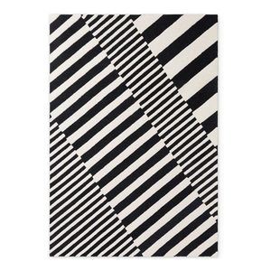 Čierno-biely ručne tkaný vlnený koberec 200x290 cm Stryve Flux – Elle Decoration vyobraziť