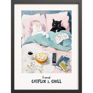 Tlačený obraz s rámom 30x40 cm Catflix – Styler vyobraziť