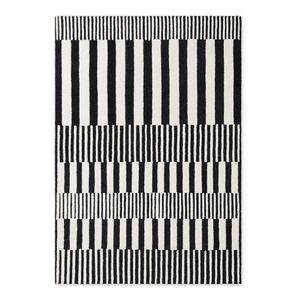 Čierno-biely ručne tkaný vlnený koberec 120x180 cm Stryve Pulse – Elle Decoration vyobraziť