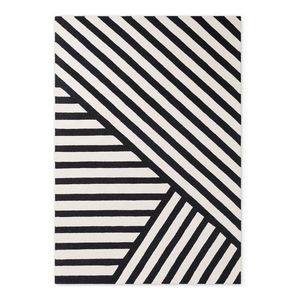 Čierno-biely ručne tkaný vlnený koberec 120x180 cm Stryve Noir – Elle Decoration vyobraziť