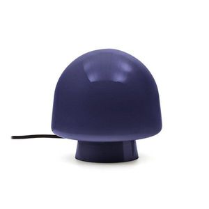 Tmavomodrá stolová lampa so skleneným tienidlom (výška 20 cm) Reig – Kave Home vyobraziť