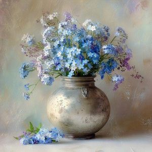 Tlačený obraz na plátne 32x32 cm Forget-me-not – Styler vyobraziť