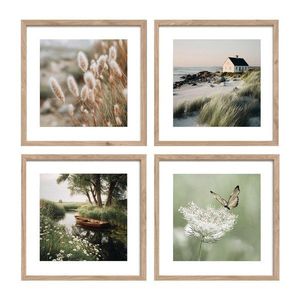 Tlačené obrazy v súprave 4 ks s rámom 30x30 cm Subtle Nature – Styler vyobraziť