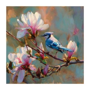 Tlačený obraz na plátne 32x32 cm Bluejay & Blossom – Styler vyobraziť