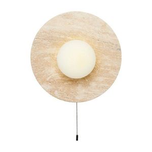 Béžové kamenné nástenné svietidlo ø 12 cm Hilde – Opviq lights vyobraziť