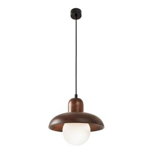 Hnedé závesné svietidlo s dreveným tienidlom ø 25 cm Elsa – Opviq lights vyobraziť