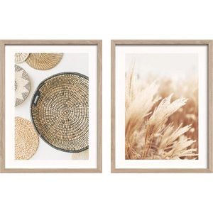 Tlačené obrazy v súprave 2 ks s rámom 30x40 cm Full Beige – Styler vyobraziť