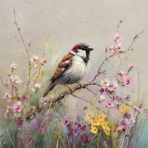 Tlačený obraz na plátne 32x32 cm Sparrow – Styler vyobraziť