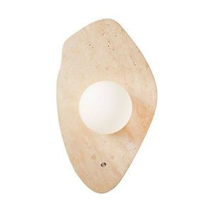 Béžové kamenné nástenné svietidlo ø 10 cm Hilde – Opviq lights vyobraziť