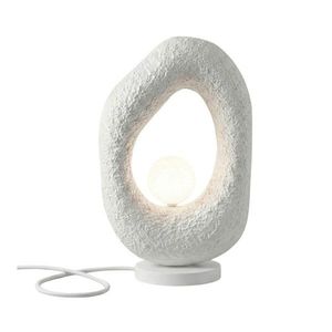 Biela kovová stolová lampa (výška 50 cm) Lore – Opviq lights vyobraziť