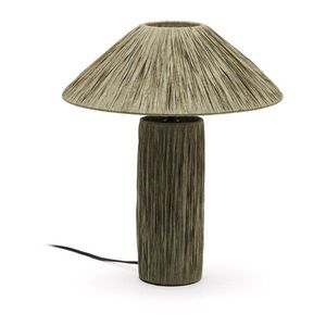 Khaki stolová lampa z rafie (výška 41 cm) Samse – Kave Home vyobraziť
