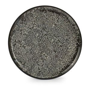 Čierny/krémovobiely kameninový tanier ø 27 cm Gravel – ONA vyobraziť
