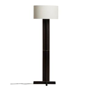 Biela/tmavohnedá stojacia lampa s textilným tienidlom (výška 150, 5 cm) Niani – Kave Home vyobraziť