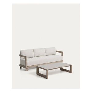 Béžová/taupe hliníková záhradná lounge súprava pre 3 osoby Nerano – Kave Home vyobraziť