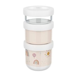 Béžové plastové detský desiatový box 3 ks Sunshine & Rainbow – Mepal vyobraziť