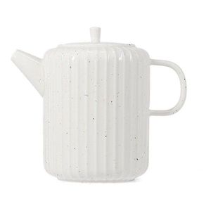 Biela kanvica na čaj z kostného porcelánu 540 ml Ora Gloss – Salt&Pepper vyobraziť