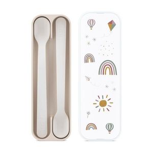 Béžové plastové detské lyžičky v súprave 2 ks Sunshine & Rainbow – Mepal vyobraziť