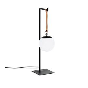 Čierna kovová stolová lampa s plastovým tienidlom (výška 60 cm) Monteiro – Kave Home vyobraziť
