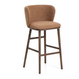 Čalúnená barová stolička v terakotovej farbe (výška sedadla 75 cm) Ciselia – Kave Home vyobraziť