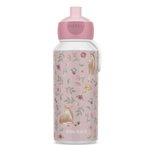Svetloružová plastová detská fľaša 400 ml Fairy Garden by Little Dutch – Mepal vyobraziť