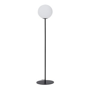 Biela/čierna stojacia lampa so skleneným tienidlom (výška 165 cm) Brisia – Kave Home vyobraziť