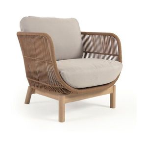 Béžové kovové/polstrované záhradné kreslo Catalina – Kave Home vyobraziť