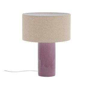 Fialová/béžová stolová lampa s textilným tienidlom (výška 52 cm) Toneric – Kave Home vyobraziť