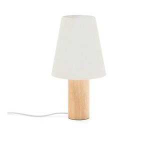 Biela/v prírodnej farbe stolová lampa z kaučukového dreva s textilným tienidlom (výška 49, 5 cm) Marga – Kave Home vyobraziť
