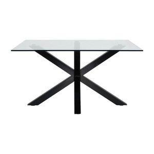 Čierny konferenčný stolík so sklenenou doskou 70x130 cm Argo – Kave Home vyobraziť