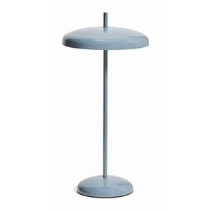 Modrá LED stolová lampa so stmievačom s kovovým tienidlom (výška 35 cm) Porte – Kave Home vyobraziť