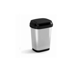 Pedálový plastový odpadkový kôš v striebornej farbe 10 l Dual Swing Bin Style S – KIS vyobraziť