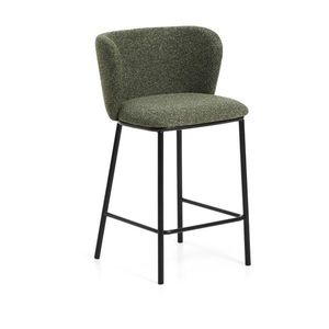 Tmavozelená čalúnená barová stolička (výška sedadla 65 cm) Ciselia – Kave Home vyobraziť
