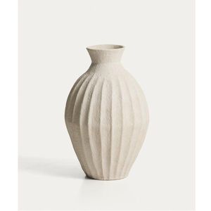 Krémovobiela ručne vyrobená/vysoká váza z papiermaša (výška 67 cm) Arquena – Kave Home vyobraziť