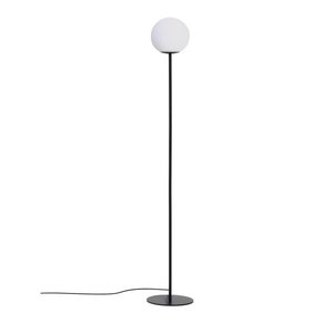Biela/čierna stojacia lampa so skleneným tienidlom (výška 155 cm) Brisia – Kave Home vyobraziť