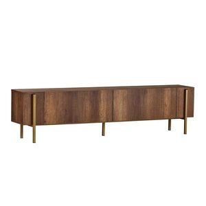 TV stolík v dekore orecha v tmavo prírodnej farbe 180x45x30 cm Nexus – Kalune Design vyobraziť