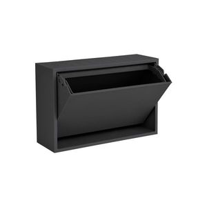 Čierny nástenný odpadkový kôš z recyklovaného plastu Mini Box – ReCollector vyobraziť