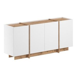 Biela komoda v dekore borovice s otvorom pre káble 180x80x45 cm Dorma – Kalune Design vyobraziť