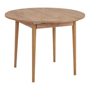 Okrúhly rozkladací jedálenský stôl s prídavnou doskou v dekore borovice ø 100 cm Viona – Kalune Design vyobraziť