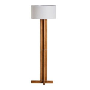 Biela/hnedá stojacia lampa s textilným tienidlom (výška 150, 5 cm) Niani – Kave Home vyobraziť