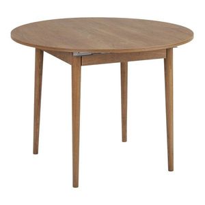 Okrúhly rozkladací jedálenský stôl s prídavnou doskou v dekore duba ø 100 cm Viona – Kalune Design vyobraziť