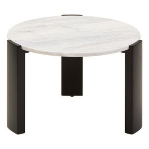 Biely/čierny okrúhly konferenčný stolík s mramorovou doskou ø 60 cm Palermo – Premier Housewares vyobraziť